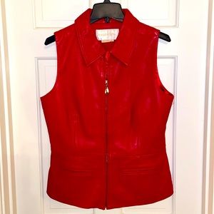 Margaret Godfrey Red Leather Vest